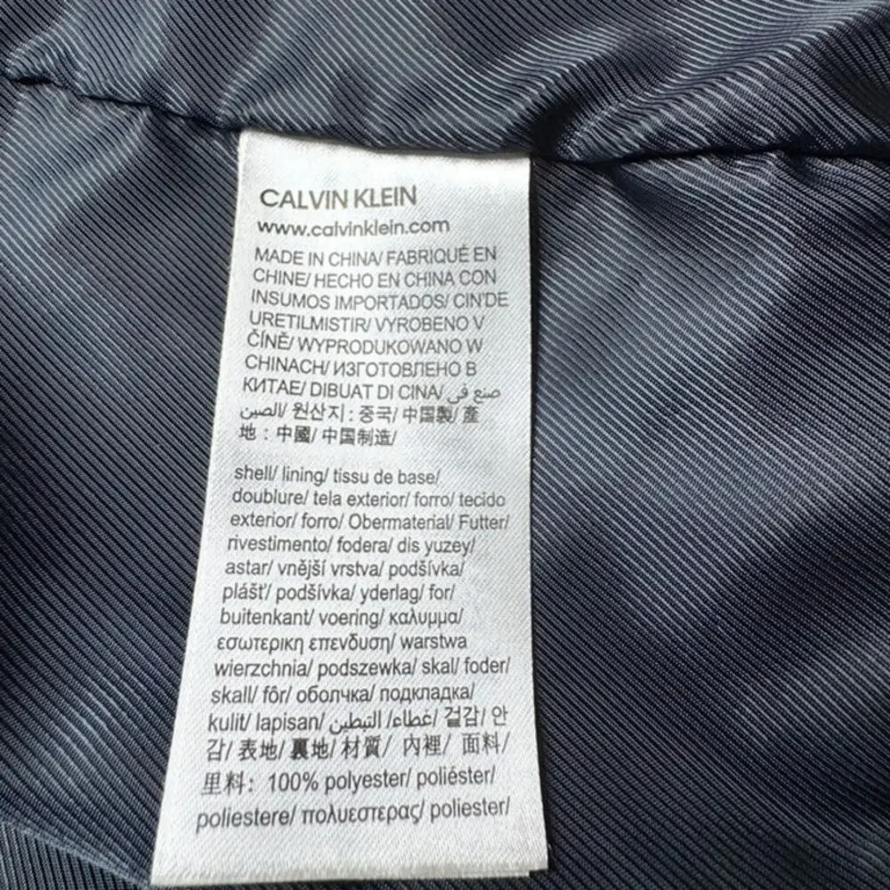 CALVIN KLEIN Men's Black Mid weight Hooded Casual Rain Jacket size Large